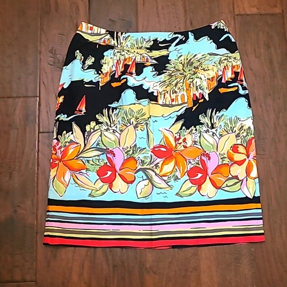Bentley A women's colorful floral & striped skirt size 10 - Picture 1 of 5